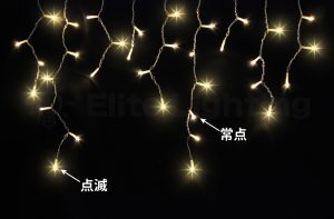 LEDつららライト(点滅球入り)[CP]クリアコード<br />
常点球、点滅球　同色タイプ